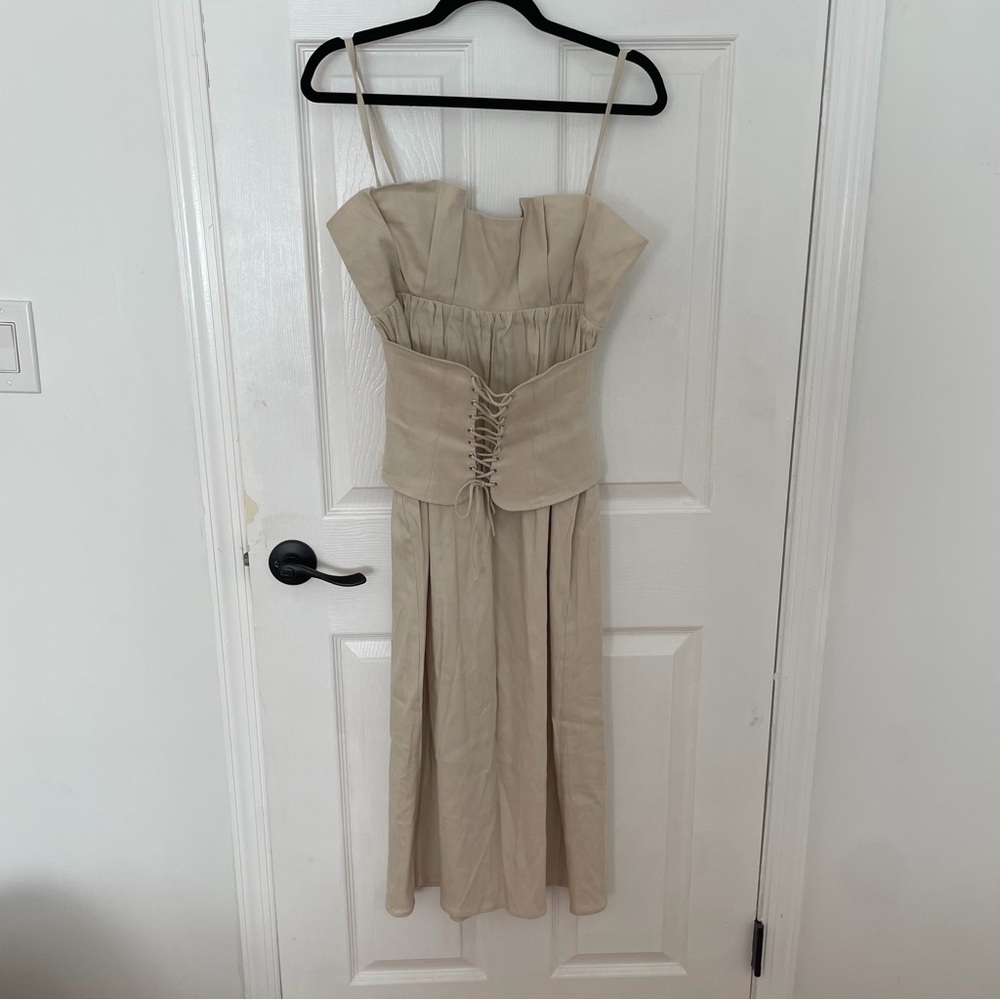 LPA Gianna Midi Dress in Oat